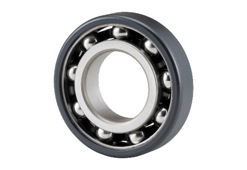 Vòng bi cách điện bằng nhựa đúc” với bề mặt vòng ngoài và bề rộng được phủ lớp cách điện bằng phương pháp đúc ép